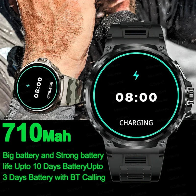 For Xiaomi Huawei 1.85"ultra HD Bluetooth Call Smart Watch Men GPS Track 710mAH Large Battery 400+Dial IP68Waterproof Smartwatch