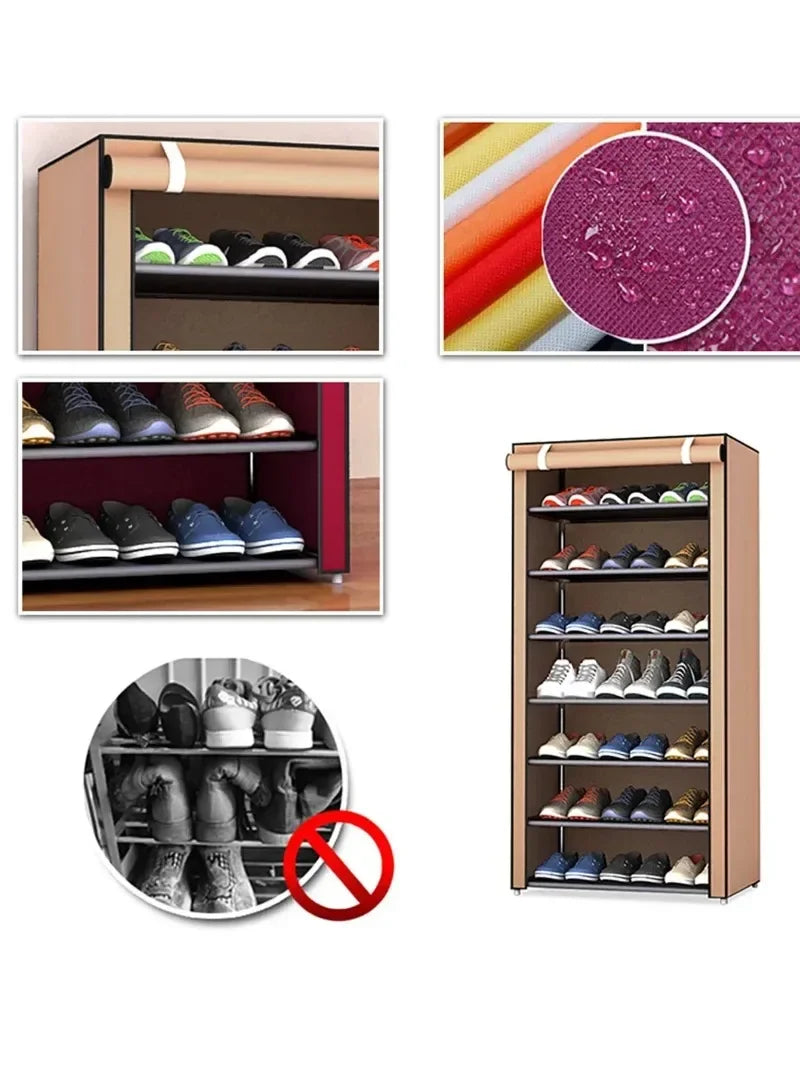 Dustproof Shoe Storage Rack Organizer Multilayer Nonwoven Shoes Storage Cabinet Home Hallway Space-saving Cabinets Shoe Shelf