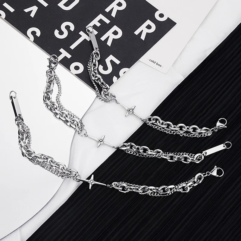 Fashion Six-Pointed Star Bracelet for Women Collar Goth Bracelet Teen Aesthetic Jewellery Hip Hop Party Girl 2022 New Jewelry