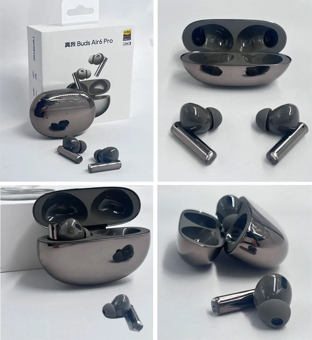 Global Version realme Buds Air 6 Pro True Wireless Earphone 50dB Deep Sea Noise Reduction 2.0 Bluetooth 5.3 IP55 Headphone