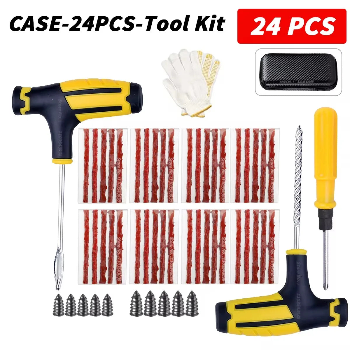 Car Tire Repair Kit Puncture Plug Tools Tyre Puncture Emergency for Tire Strips Stirring Glue Repair Tool Kit Car Accessories