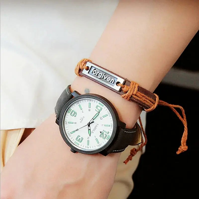 2023 New Large dial Watch Men and Women Large Frame Waterproof Luminous College wind belt Student Watches Wristwatch men