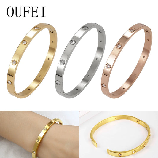 Stainless Steel Bracelet For Women Cuff Bracelets Fashion Bangles Charm Jewellery Accessories