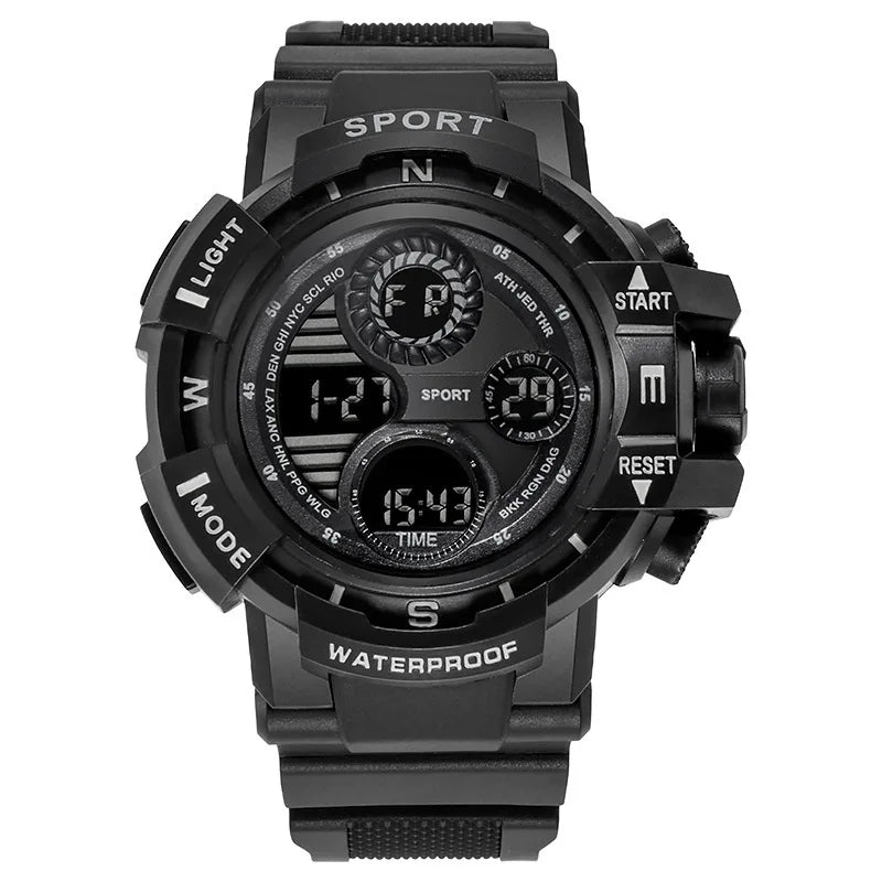 YIKAZE Men's Military Digital Watch Outdoor Men Sports Watch Waterproof Luminous Chronograph Clock Student Electronic Wristwatch