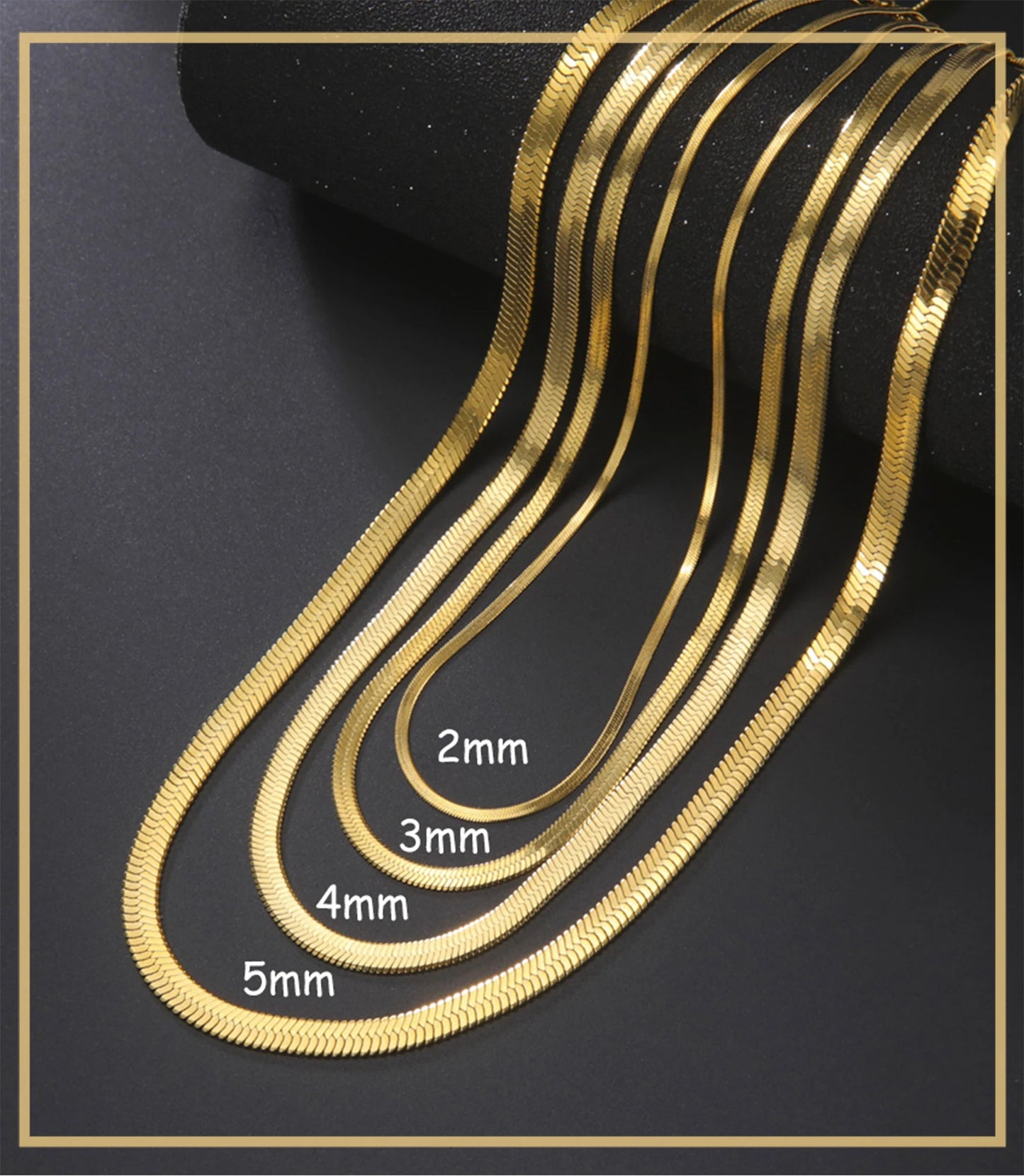 Skyrim Stainless Steel Snake Chain Necklace for Women Men Gold Color Herringbone Choker Neck Chains 2024 Trend Jewelry Gift Hot