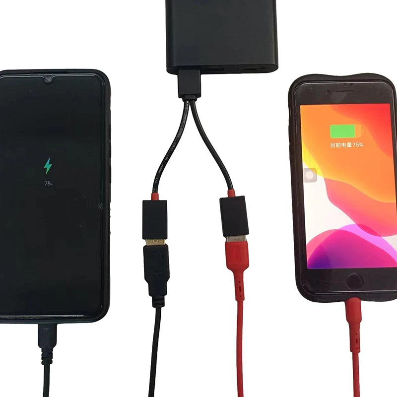 1 In 2 Out USB HUB Car USB Splitter Cable Multifunction Adapter Cord Charging Cable For Android Smart Phone