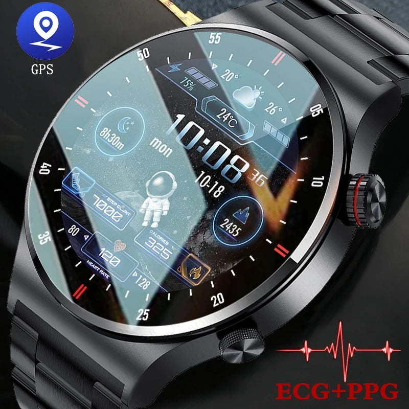 GPS ECG+PPG Bluetooth Call Smartwatch Sports Bracelet Waterproof Men's Smart Watch 2024 New For Huawei Xiaomi Android IOS