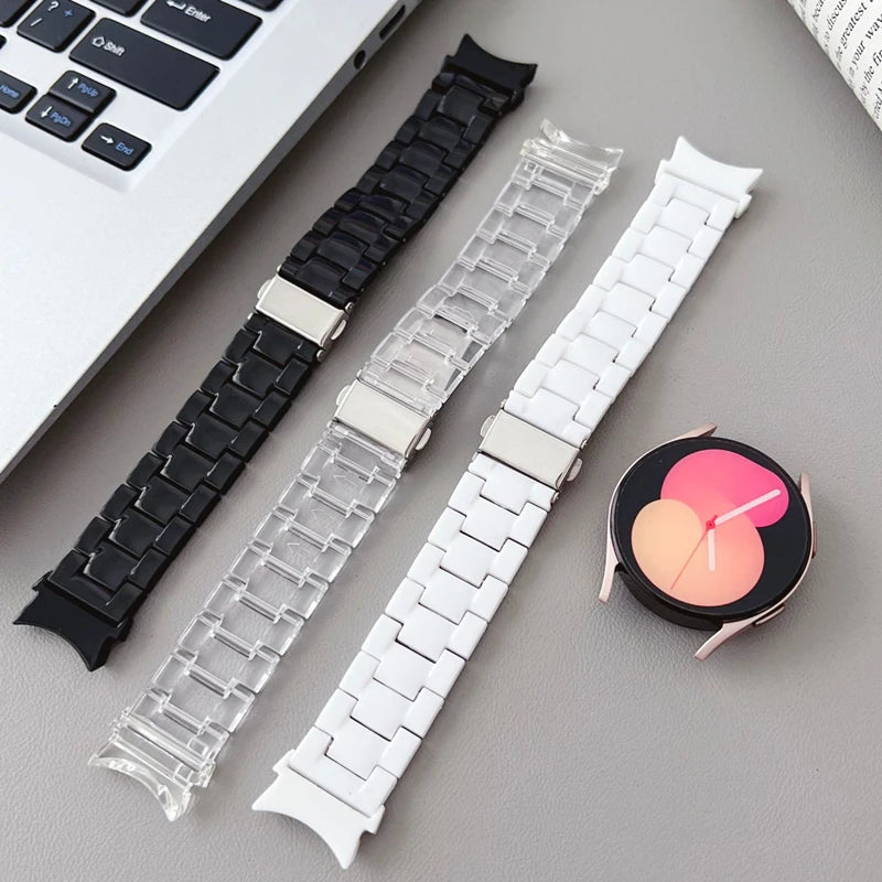 No Gap Resin Bands for Samsung Galaxy Watch 6/5/4  5 Pro 40mm 44mm 45mm Strap for Galaxy Watch 4/6 Classic 42mm 46mm 43mm 47mm