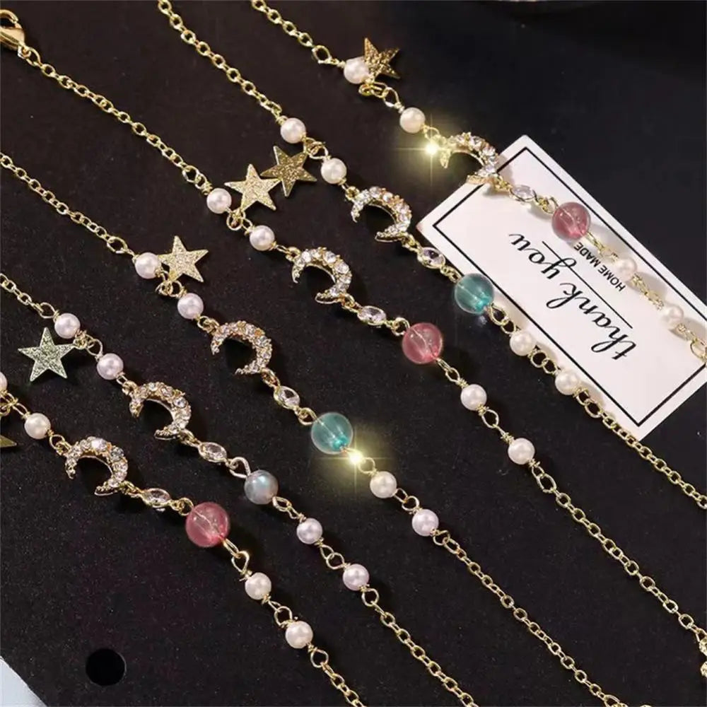 Girl Korean Charming Bracelet Women Golden Moon Stars Stylish Limited Edition Party Wedding Party Bracelet Jewelry Accessories