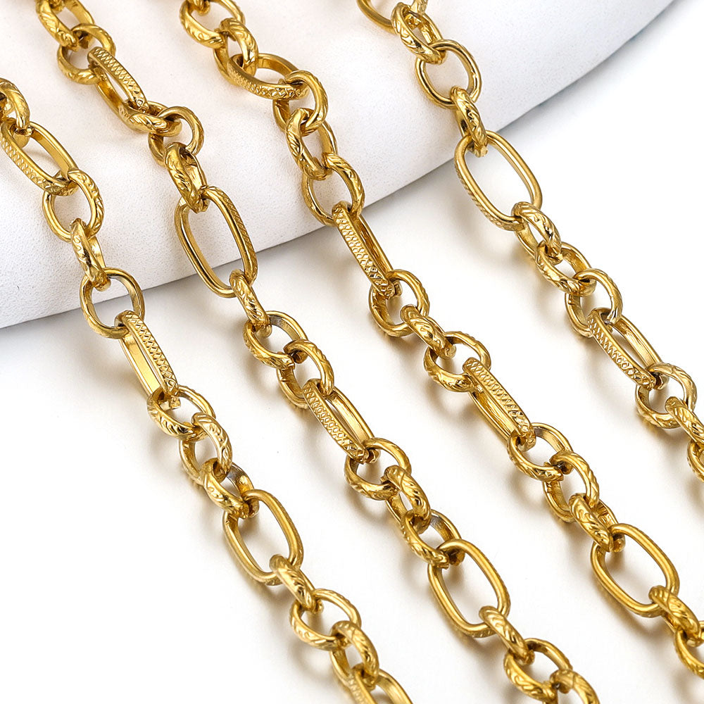 1 Meter Stainless Steel Large Heavy Oval Chunky Knot Hip Hop Punk Link Gold Chain DIY Jewelry Handmade Necklace Bracelet Chains