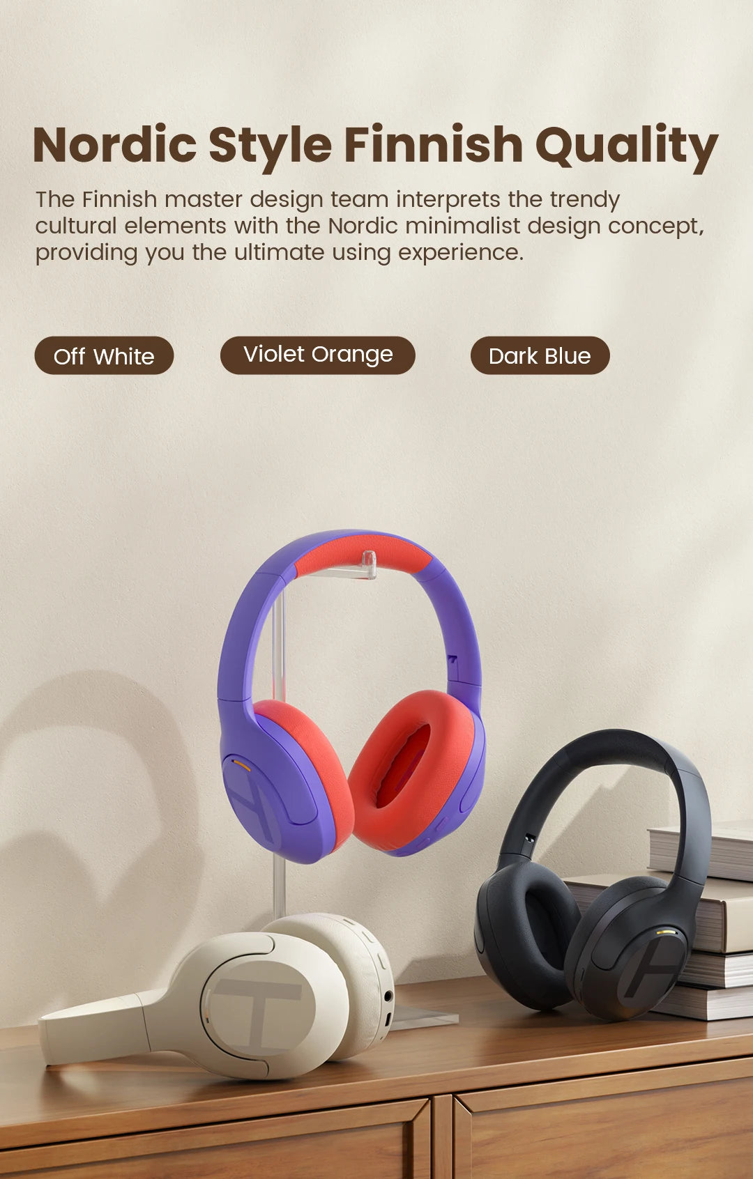 HAYLOU S35 ANC Wireless Headphones Over-ear 42dB ANC Headphone Bluetooth 5.2 40mm Dynamic Driver 60-hour Battery Life Earphones