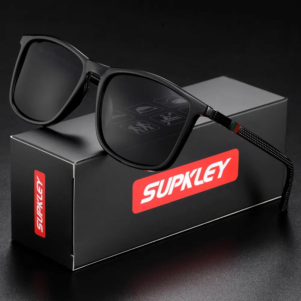 SUPKLEY Sports Sunglasses for Men Polarized Comfortable Wear Square Sun Glasses Male Light Weight Eyewear Accessory with Origina