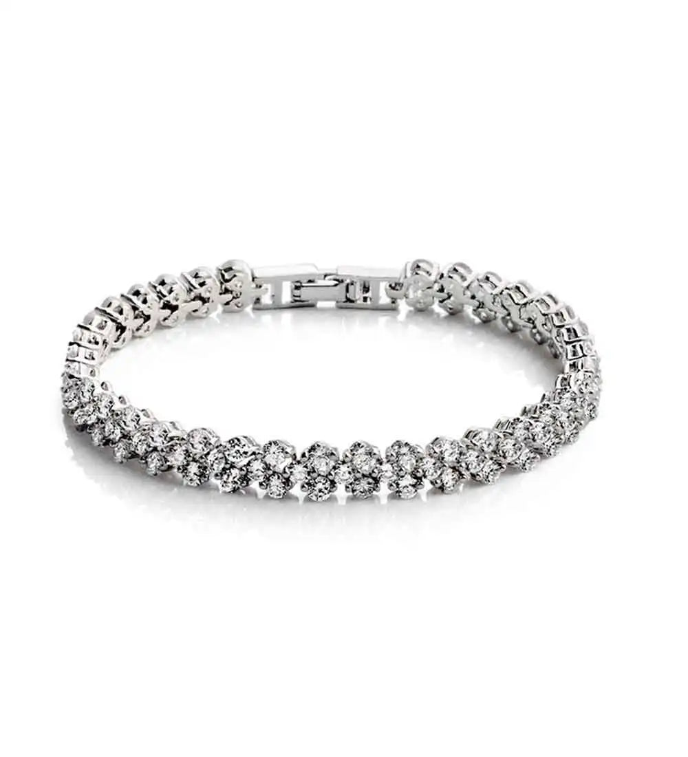 Luxury Cubic Zirconia Crystal Tennis Bracelets For Women Men Gold Color Silver Color Bracelet Chain Jewelry Gifts