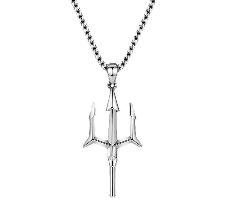 Personalised Fashion Poseidon Trident Pendant Alloy Necklace Tide Men Must Have Men's Gifts Daily Decoration Holiday Gift