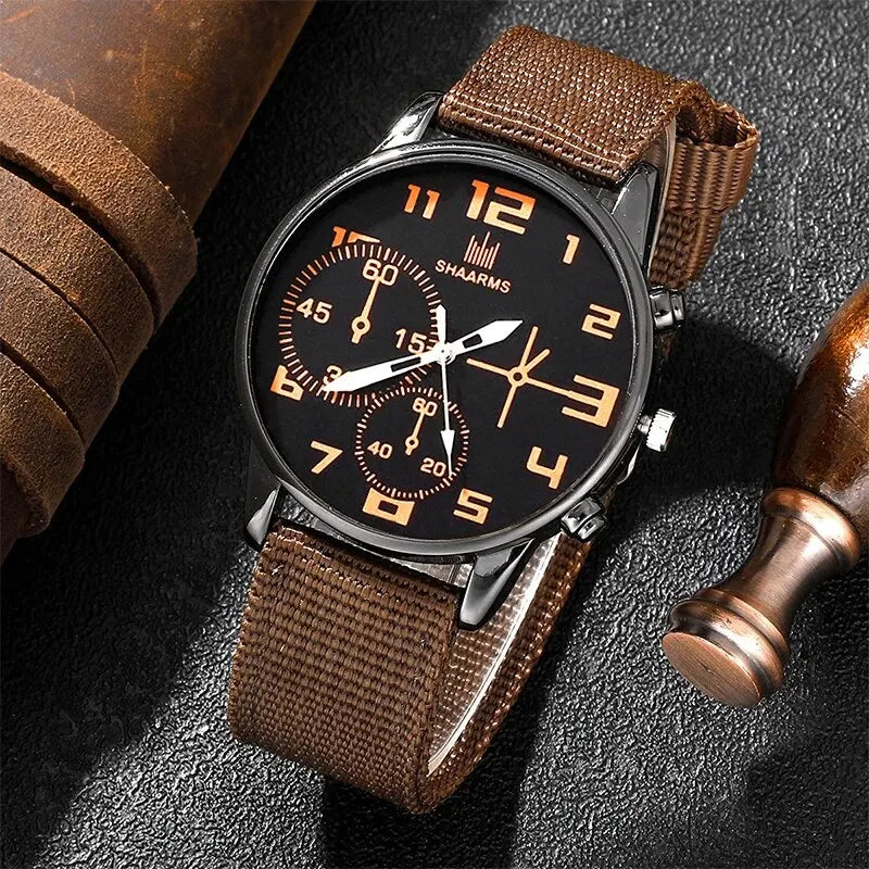 4Pcs Set Luxury Watches Men Black Sports Big Dial Watch Leather Band Watches Bracelet Set Mens Business Quartz Wrist Watch Clock