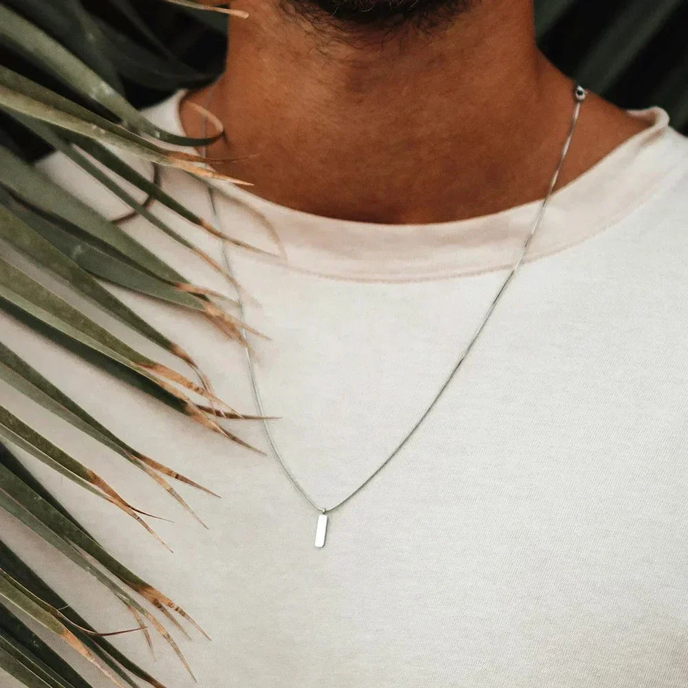 Men Stainless Steel Jewelry simple and fashionable cuban chain non fading water proof Pendant Necklace 목걸이  cadenas para hombre