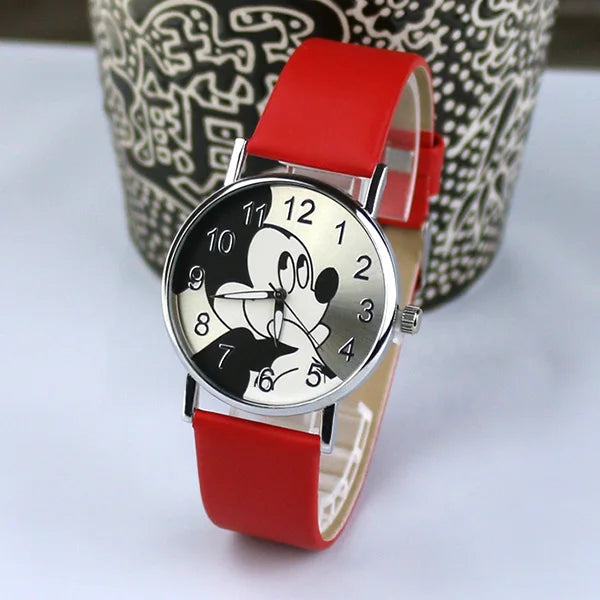 Disney Mickey Women Watches for Girls Leather Strap Ladies Quartz Clock reloj mujer relogios feminino montre femme