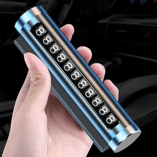 Aluminium Car Temporary Parking Card Contact Phone Number Display Tool Rotating Digits Park Stop in Car-styling Auto Accessories