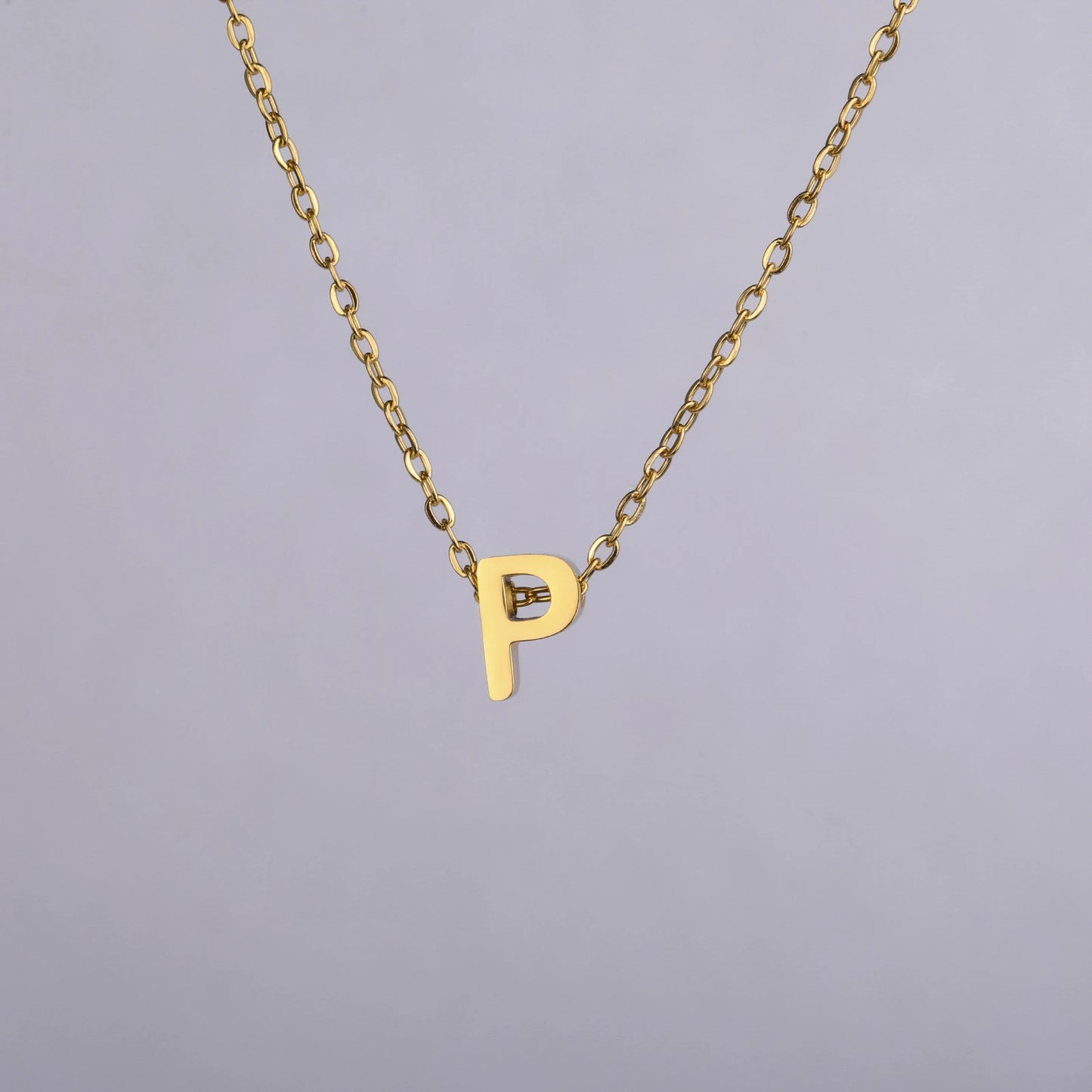 Unift Family Initial Name Necklaces Letter Alphabet M Pendant Stainless Steel Women Neck Chain Choker Trendy Minimalist Jewelry