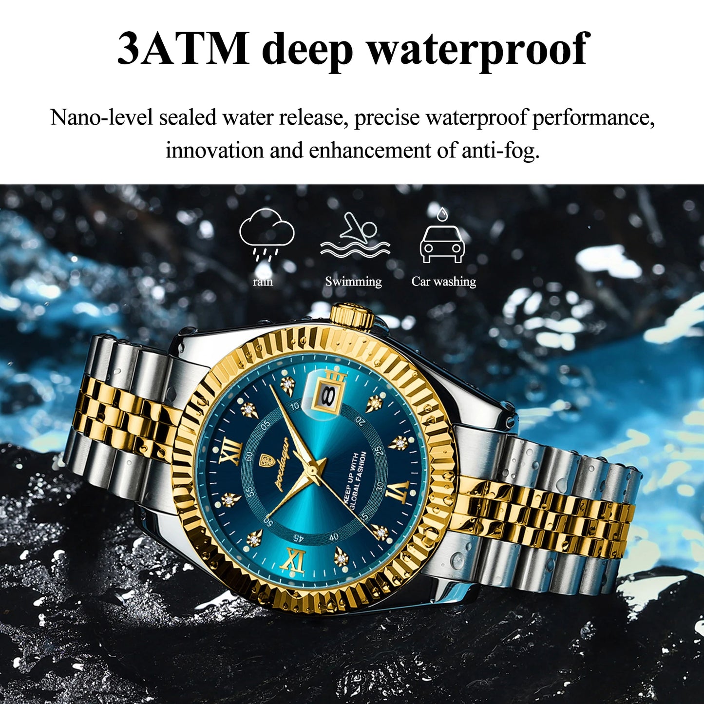 POEDAGAR Luxury Sports Man Wristwatch Military Quartz Watch For Men Waterproof Luminous Date Stainless Steel Men's Watches Reloj