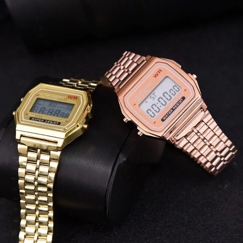 2024 F91W Steel Strap Watches for Women Watch Men Business Clock Multifunction LED Digtal Sports Wrist Watch Electronic Clock