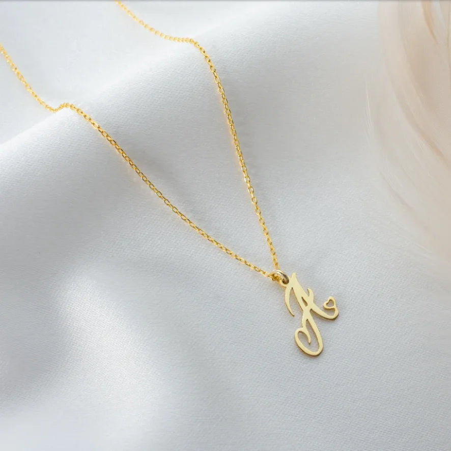 Kinitial Simple Laser Engraving Stainless Steel A-Z  Initial Pendant Necklace Fashion Jewelry Collier Women's Commemorative Gift