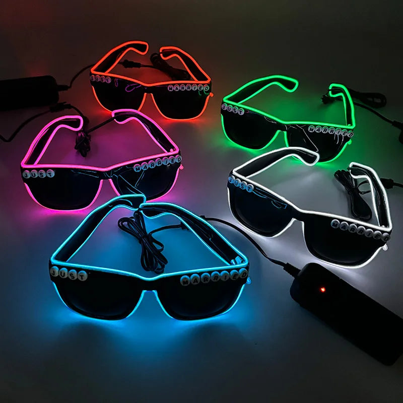 LED Just Married Glasses Wedding Party Bridal Shower Bride To Be Gift Wedding Decorations For Ceremony Light Married Sunglasses