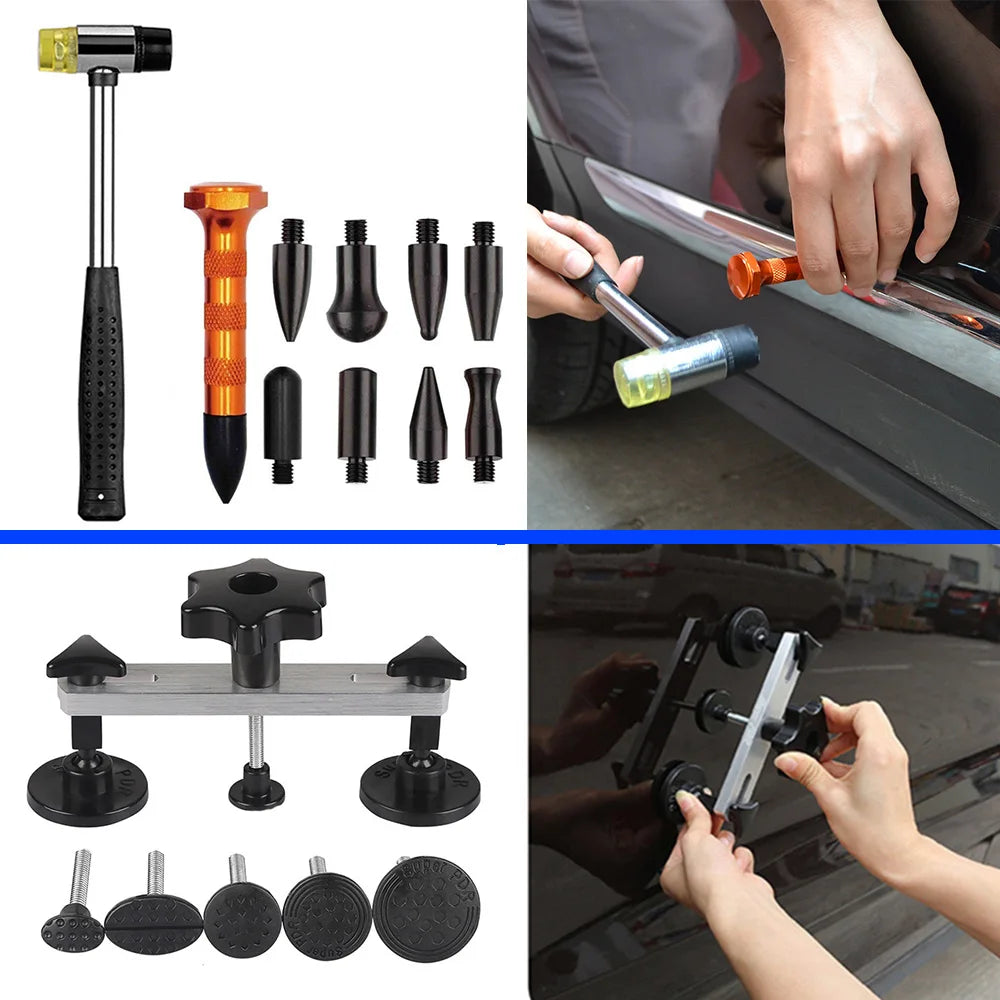 Auto Body Paintless Dent Repair Removal Tool Dent Lifter Suction Cup Glue Dent Puller Kit Bag for Car Mechanic Hail Dents