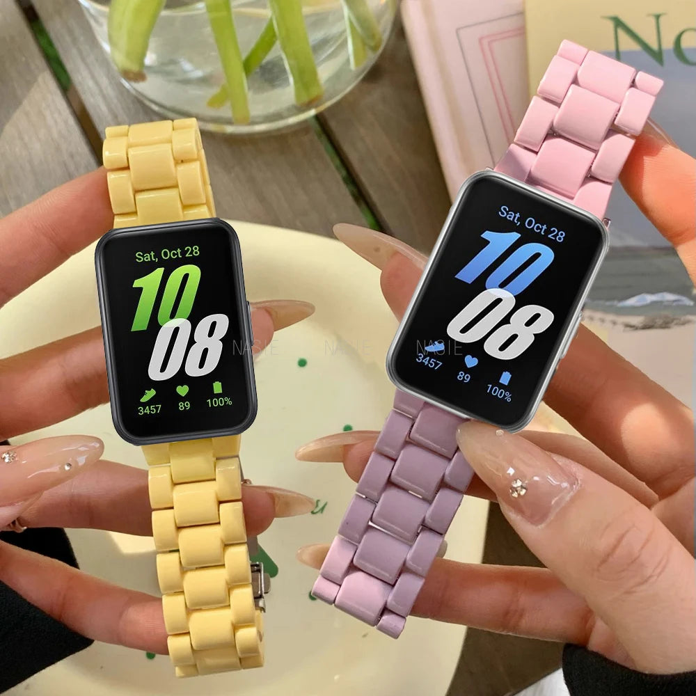 Candy Color Resin Strap For Samsung Galaxy Fit 3 Macaron Replace Wrist Watchband Belt Smart Watch Band Accessories