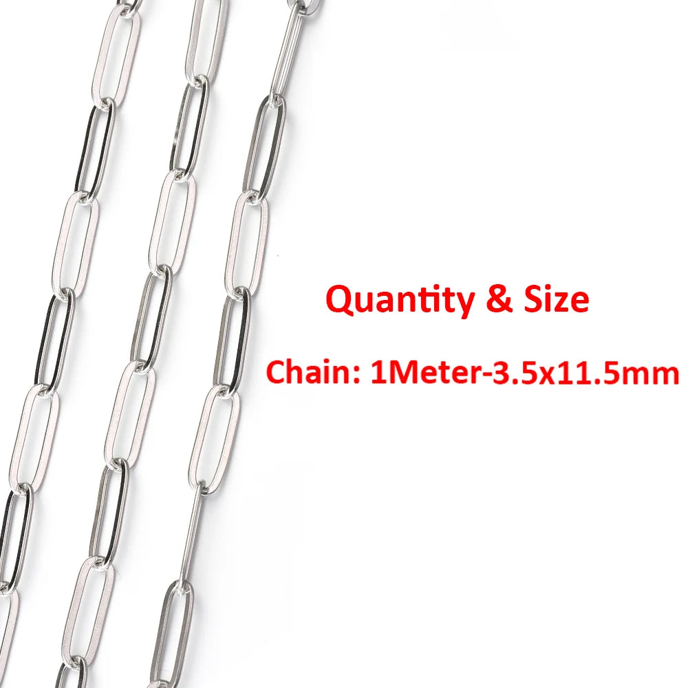 2Meters/1Meter Stainless Steel Chain High Quality Gold Color Chains for Bracelet Necklace Jewelry Making DIY Findings Wholesale