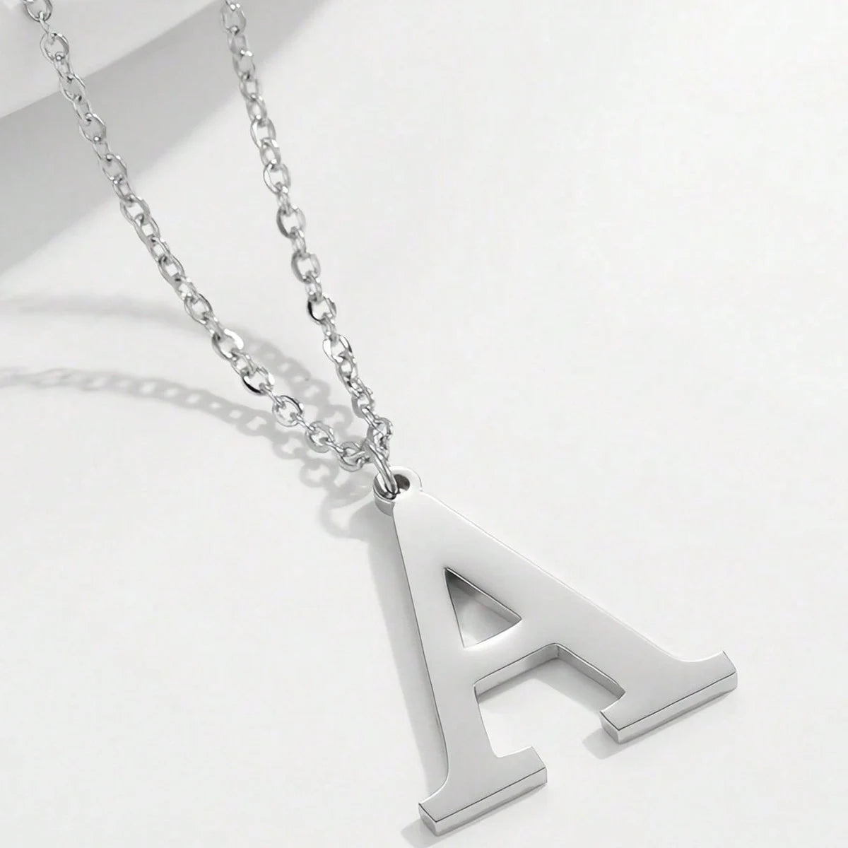 1 stainless steel jewelry Fashion jewelry Punk minimalist Couple necklace 26 letter stainless steel Men's necklace Good friend n