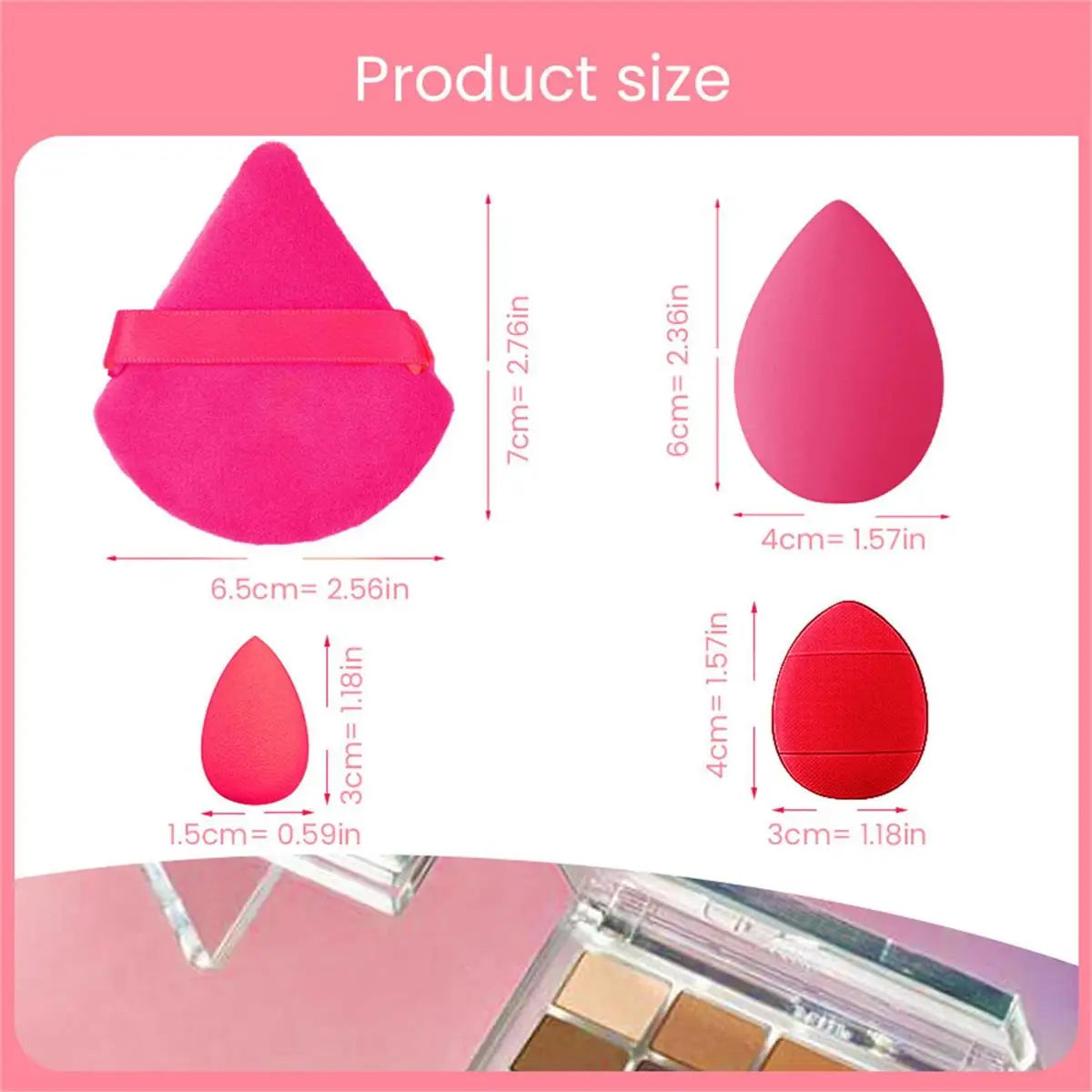 12Pcs Triangle Puff Giant Soft Eye/Base Makeup Egg Portable Cosmetics Tool Set