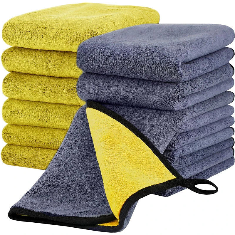 Microfiber Car Wash Towels Double Side Thickened Car Cleaning Cloths Household Kitchen Windows Wiping Rags Detailing Products