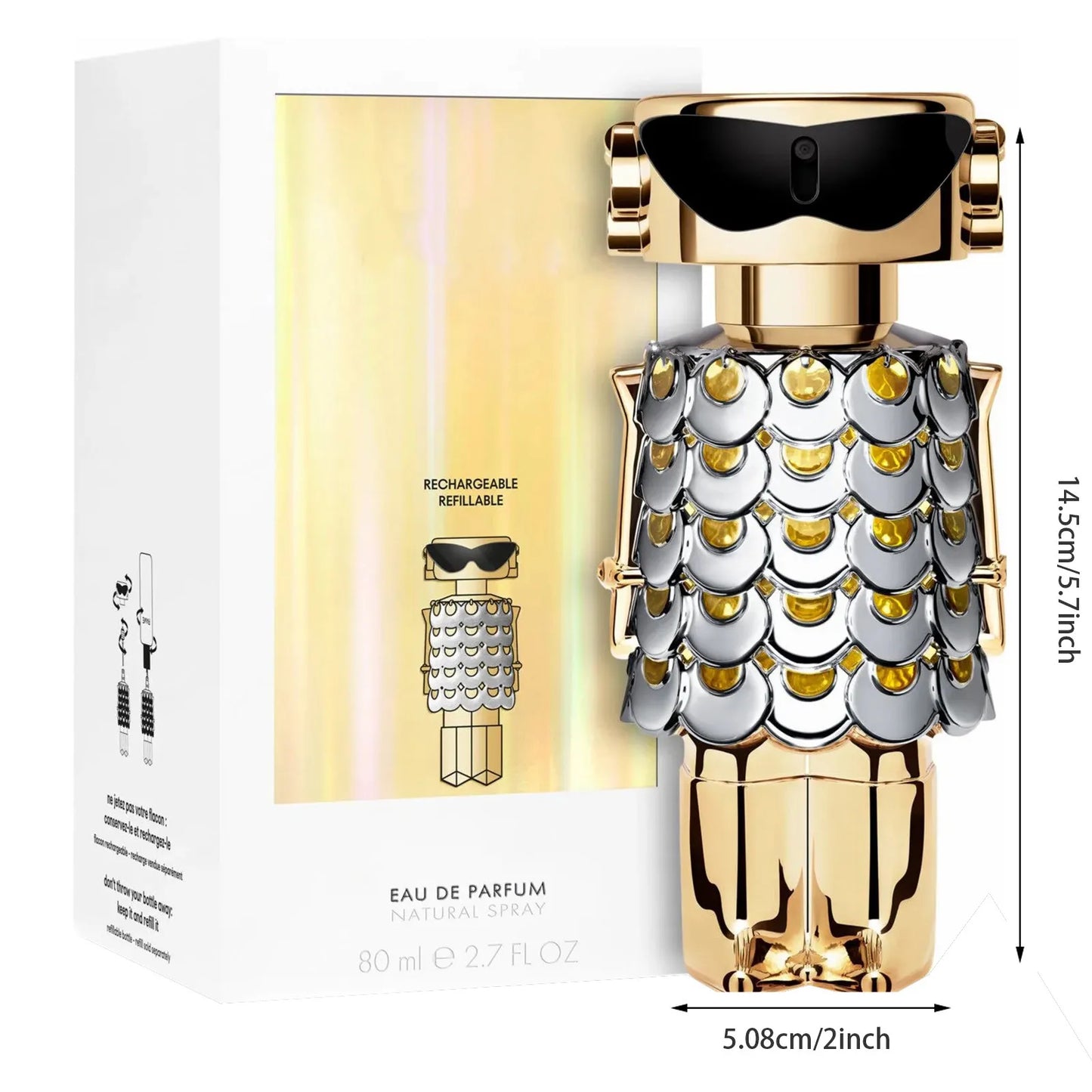 Classic perfume Women Future Science And Technology Robot Designe Texture spray Trendy Bottle Fresh Scent Long Lasting Deodorant