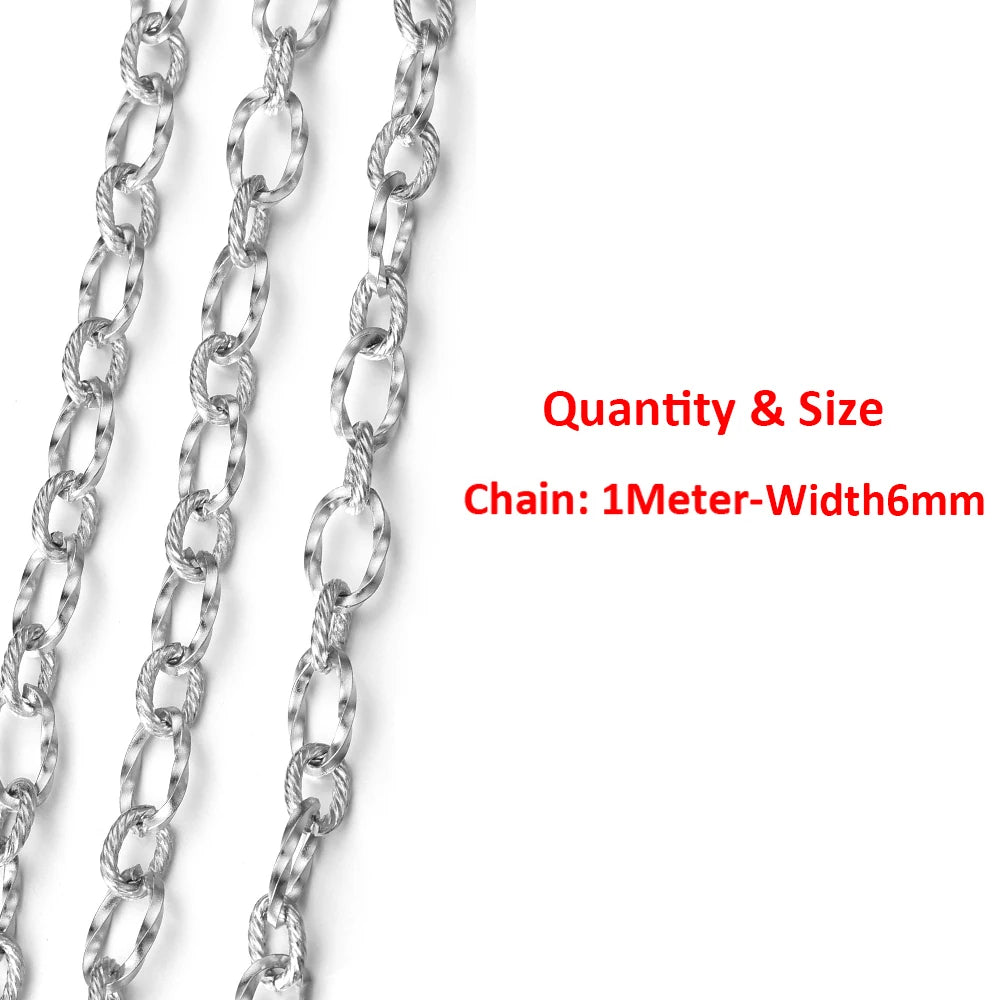 2Meters/1Meter Stainless Steel Chain High Quality Gold Color Chains for Bracelet Necklace Jewelry Making DIY Findings Wholesale