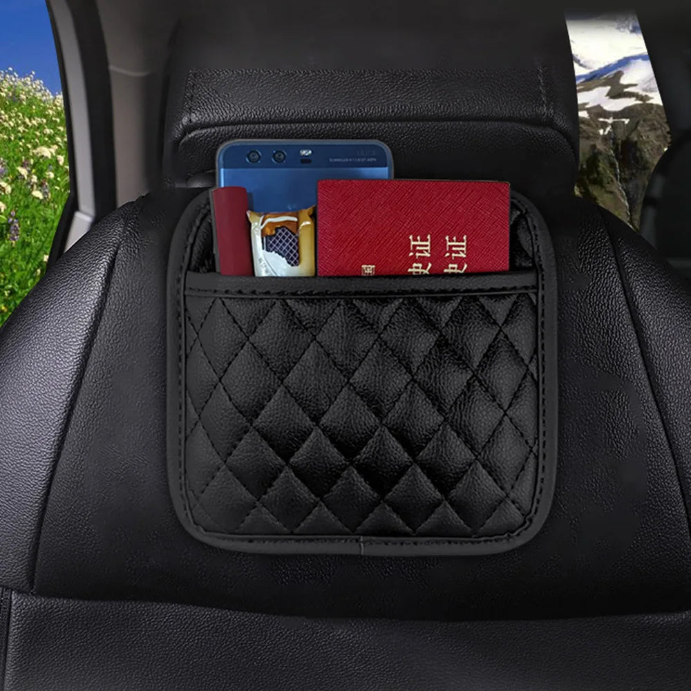 PU Leather Car Storage Pocket Seat Back/Door/Center Console Organizer for Small Stuff Car Storage Bag Universal for All Vehicles