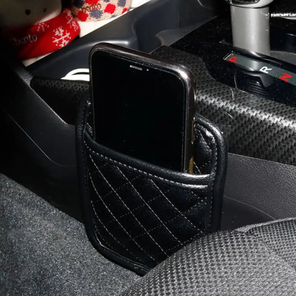 PU Leather Car Storage Pocket Seat Back/Door/Center Console Organizer for Small Stuff Car Storage Bag Universal for All Vehicles