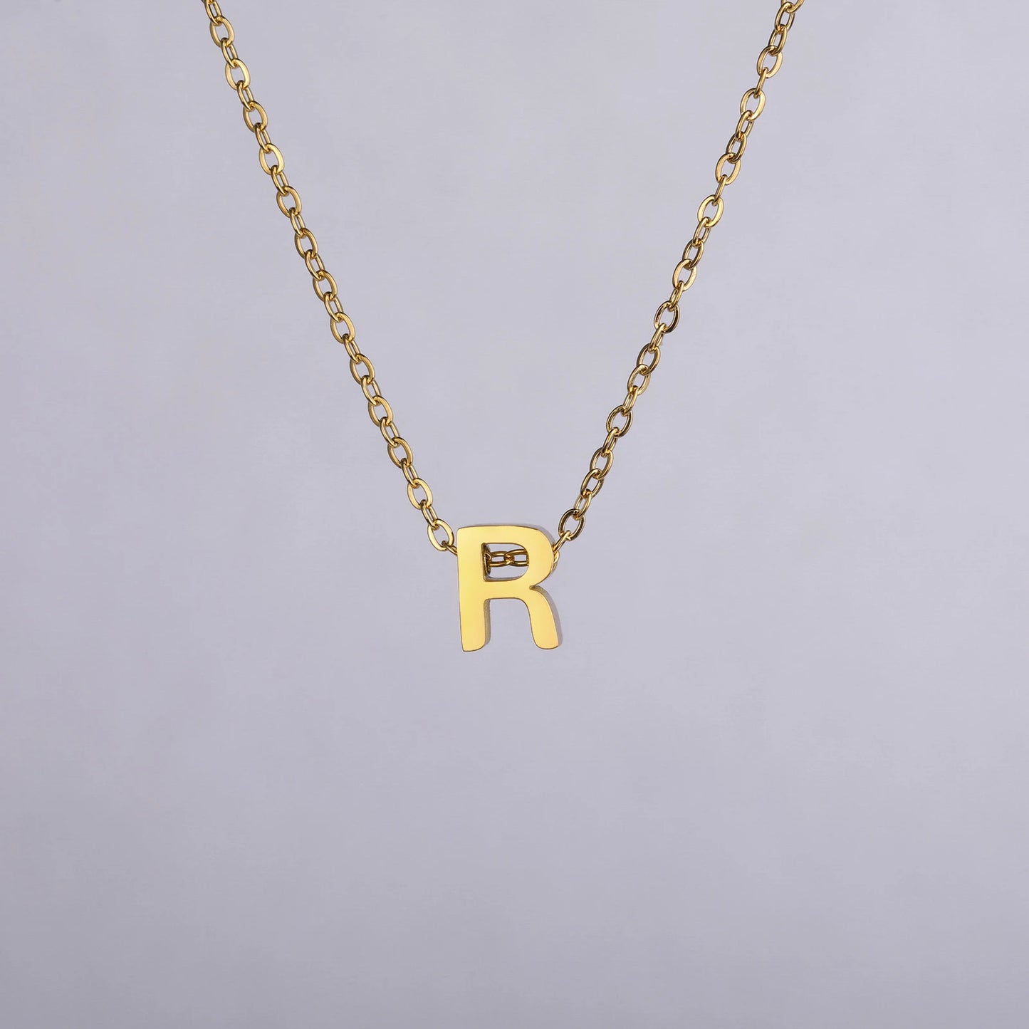 Unift Family Initial Name Necklaces Letter Alphabet M Pendant Stainless Steel Women Neck Chain Choker Trendy Minimalist Jewelry