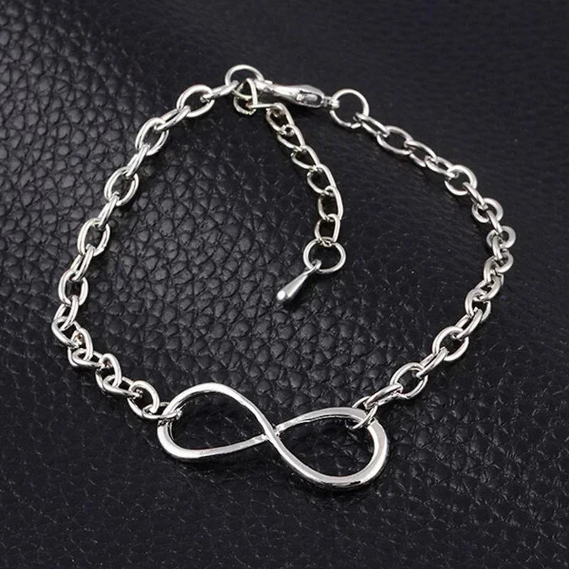 Women Summer Fashion Creative Gifts Infinite Character Bracelet Titanium Steel Plated Rose Gold Bracelets Jewerly Accessories