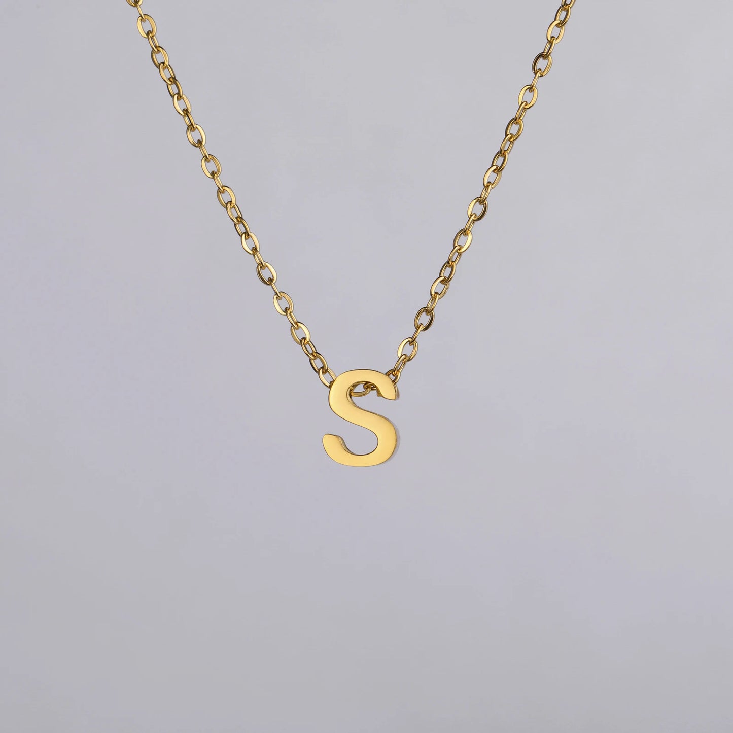 Unift Family Initial Name Necklaces Letter Alphabet M Pendant Stainless Steel Women Neck Chain Choker Trendy Minimalist Jewelry