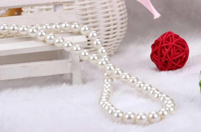 1 Strand Women Fashion Jewelry Pearl Necklace 42cm 8mm New Fashion Statement Imitate Pearl Beads For Wedding Party Decoration