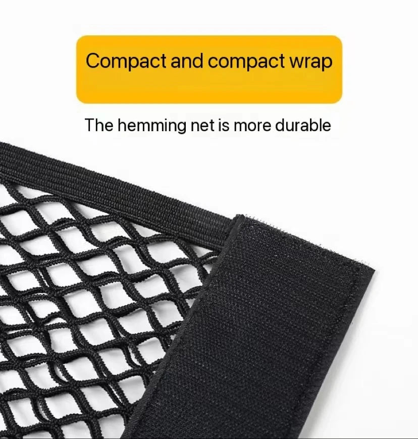 Car Back Rear Mesh Trunk Seat Elastic String Net Magic Sticker Universal Storage Bag Pocket Cage Auto Organizer Seat Back Bag