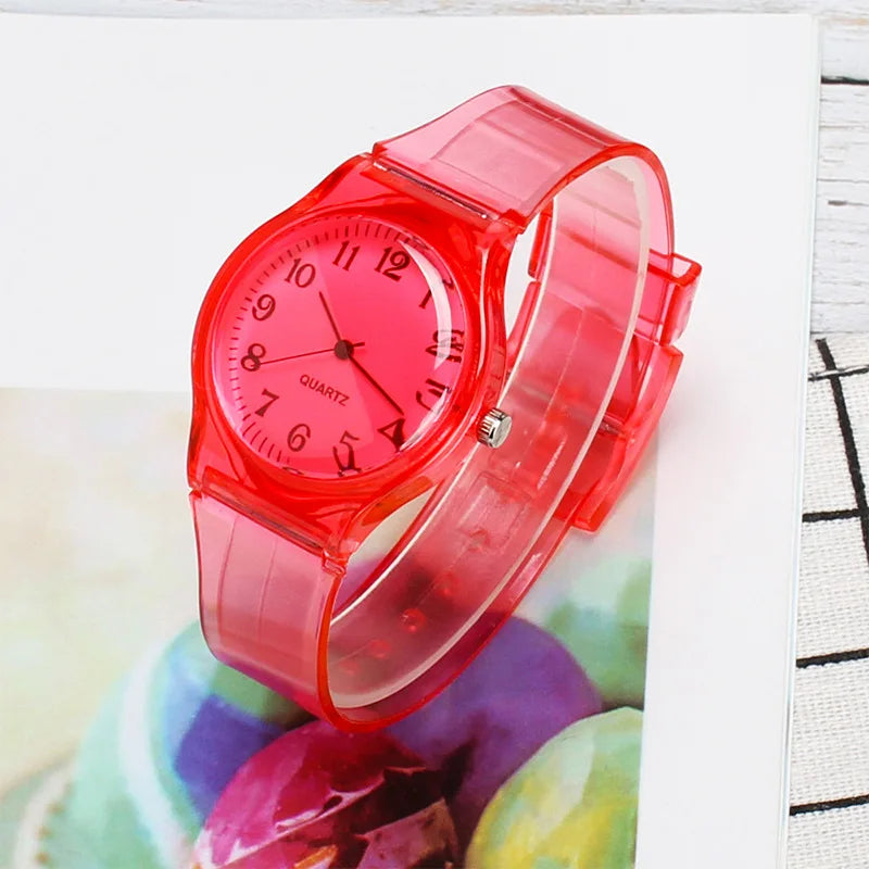 2023 Casual Fashion Women Lady Silicone Jelly Quartz Watch Women Lovely Wristwatch Transparent Summer Candy Color Student Clock