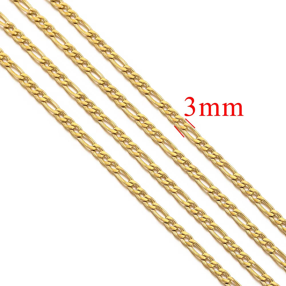 1 Meter Stainless Steel Large Heavy Chunky Hip Hop Punk Link Gold Color Chains DIY Jewelry Materials Handmade Necklace Bracelet