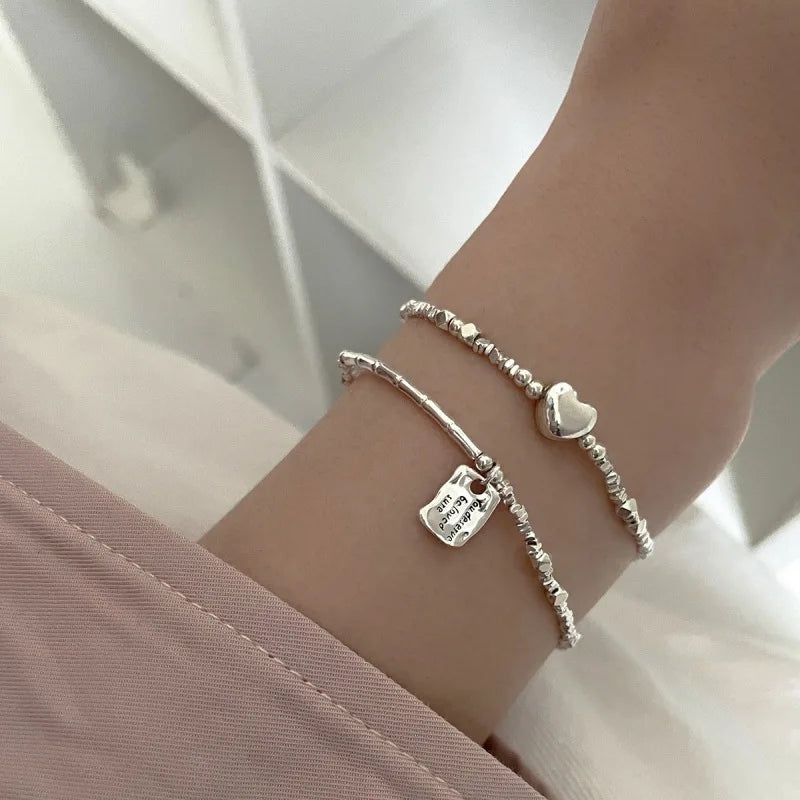 VENTFILLE 925 Sterling Silver Pearls Bamboo Knots Bracelet for Women Girl Simple Korean Jewelry Birthday Gift Dropshipping