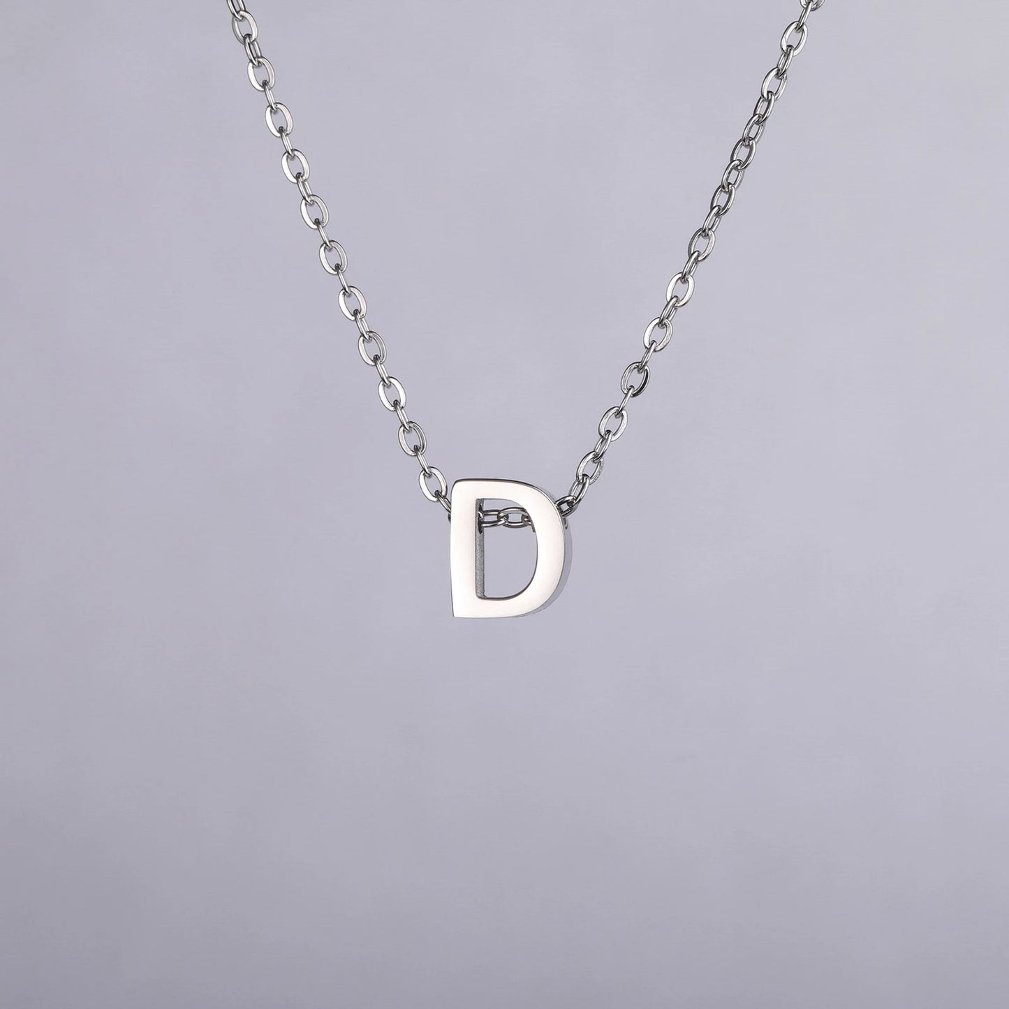 Unift Family Initial Name Necklaces Letter Alphabet M Pendant Stainless Steel Women Neck Chain Choker Trendy Minimalist Jewelry