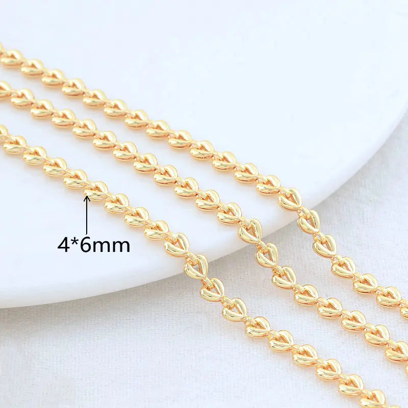 14K Gold Color Plated Brass Round Star Link Chains Necklace Chains High Quality Jewelry Accessories