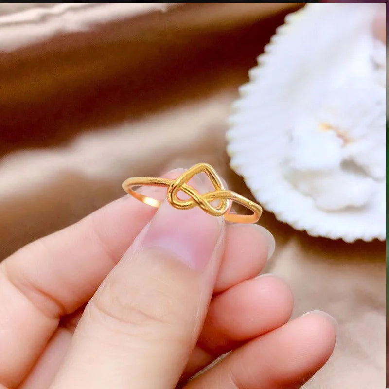 Korean version simple hollowed out heart-shaped opening adjustable ring with infinite love, peach heart tail ring, hand jewelry