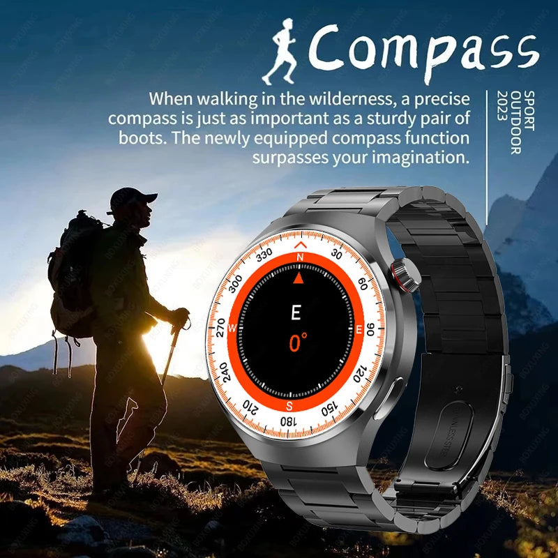 For HUAWEI GT4 Pro GPS NFC Smart Watch Men 360*360 AMOLED Screen Heart rate Bluetooth Call IP68 Waterproof Man Smartwatch 2024