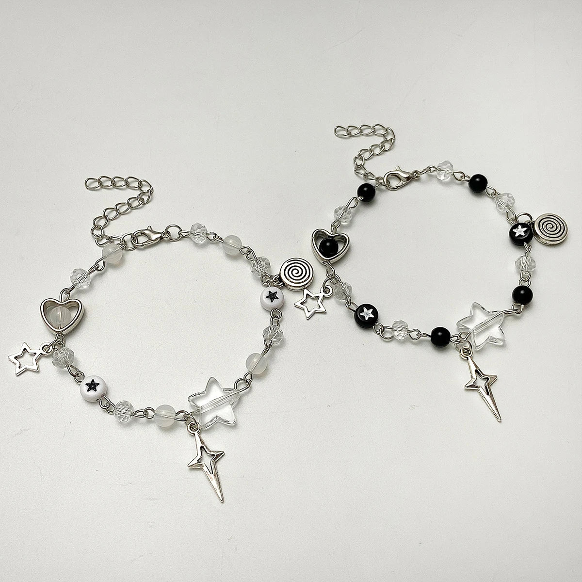 Handmade Gojo and Geto Bracelets for Women Men Satosugu Inspired Star Beaded Bracelet Matching Charm Y2K Personalized Jewelry